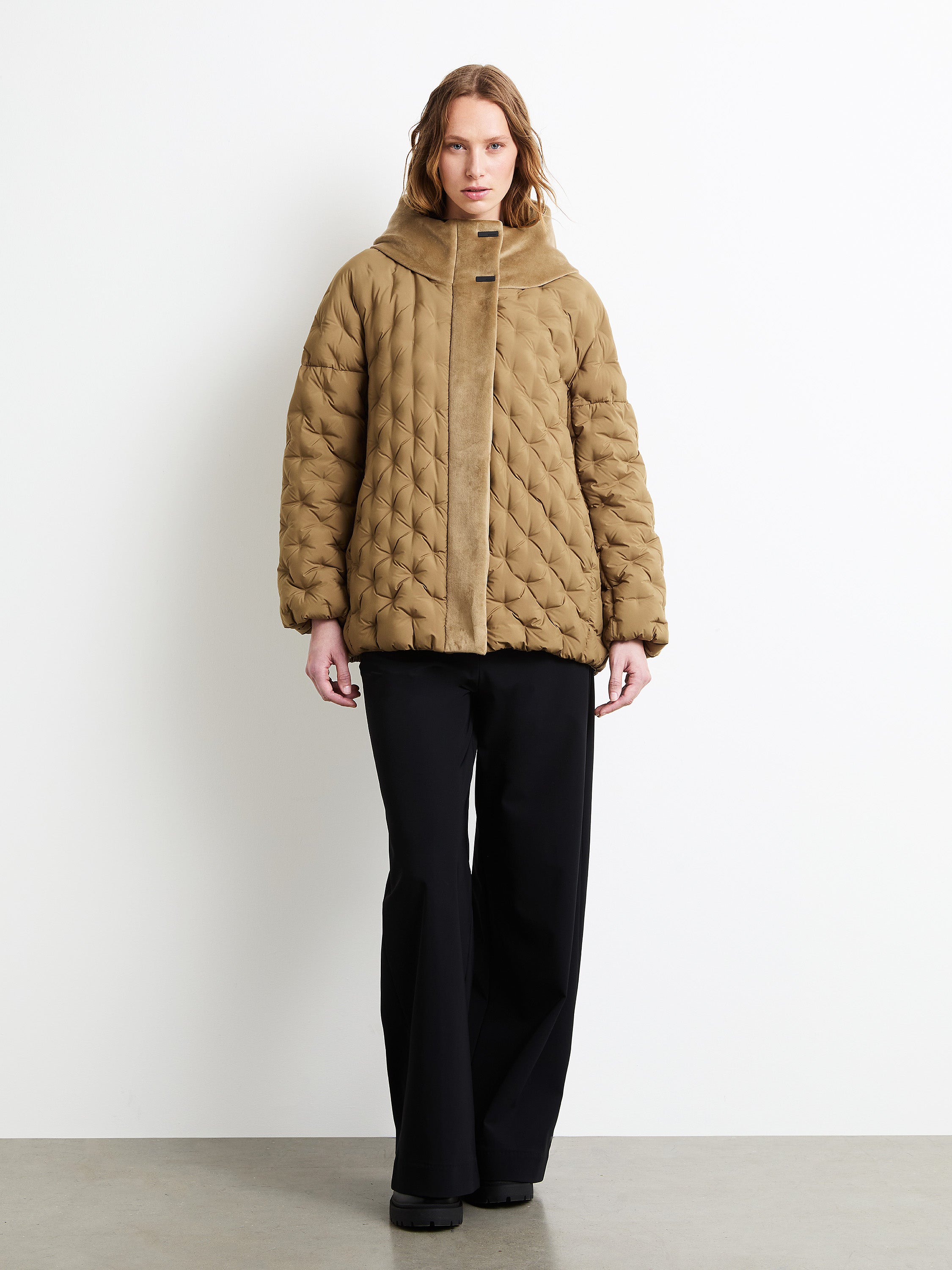 Dot Parka Over Short Wom Jkt