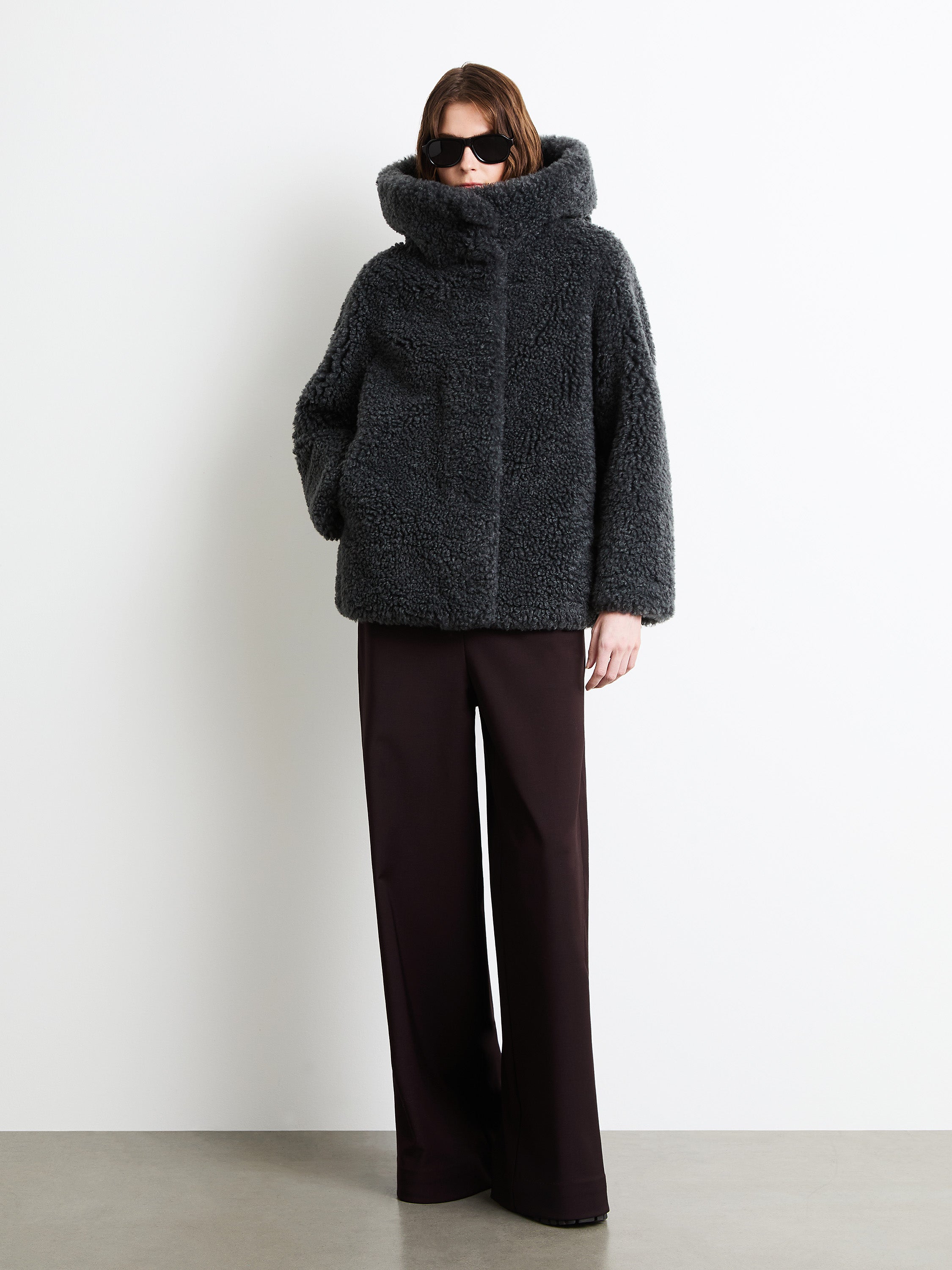 Lamb Hybrid Hood Wom Jkt