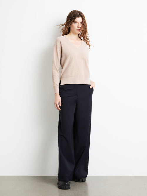 Velvet Vent V-Neck Wom Knit
