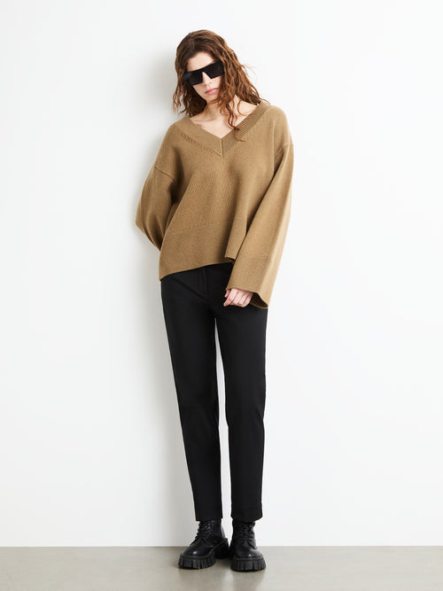 Wool Cash 5 V-Neck Wom Knit