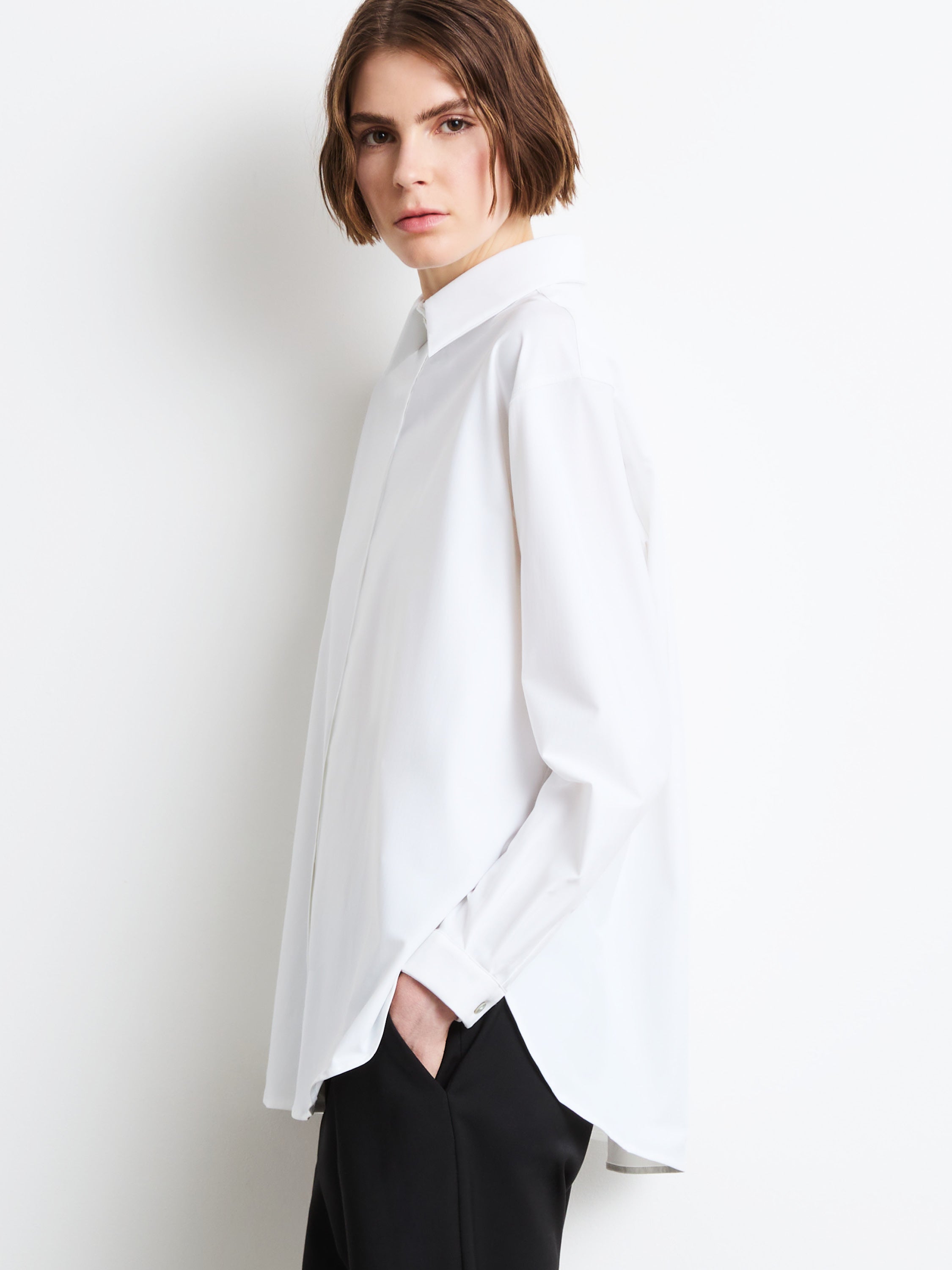 Oxford Jacquard Boyfriend Wom Shirt