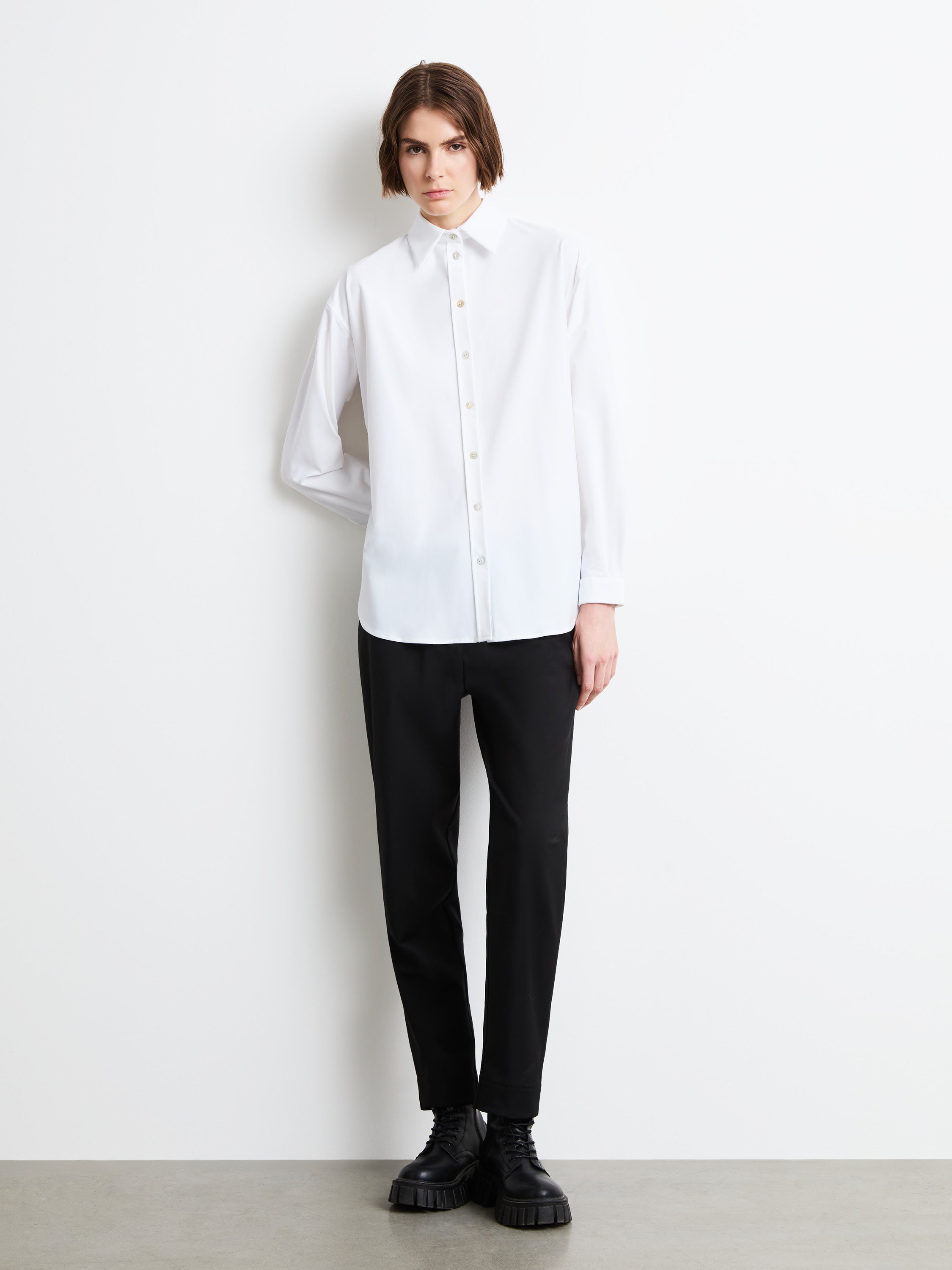 Oxford Jacquard Boyfriend Wom Shirt
