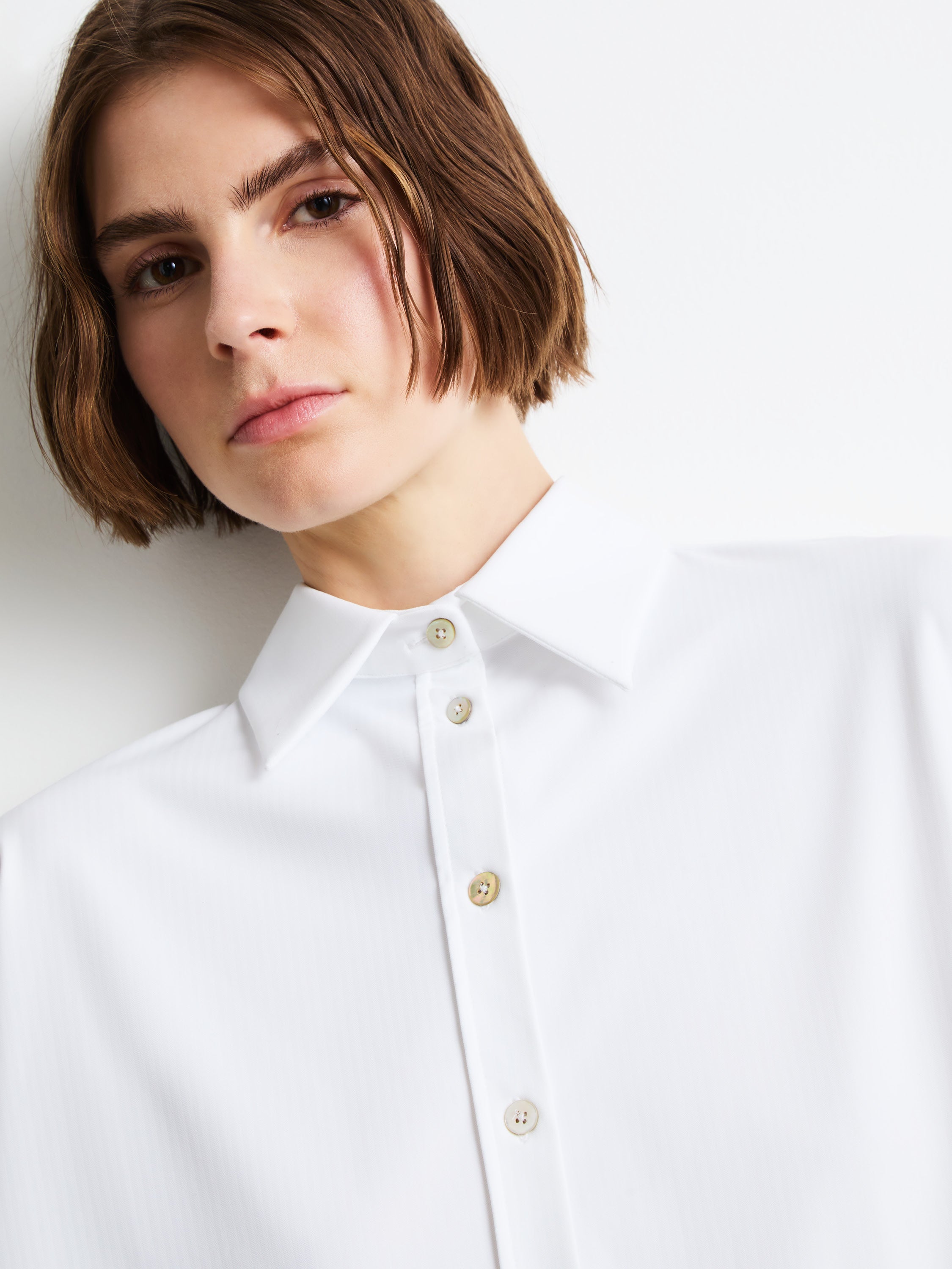 Oxford Jacquard Boyfriend Wom Shirt